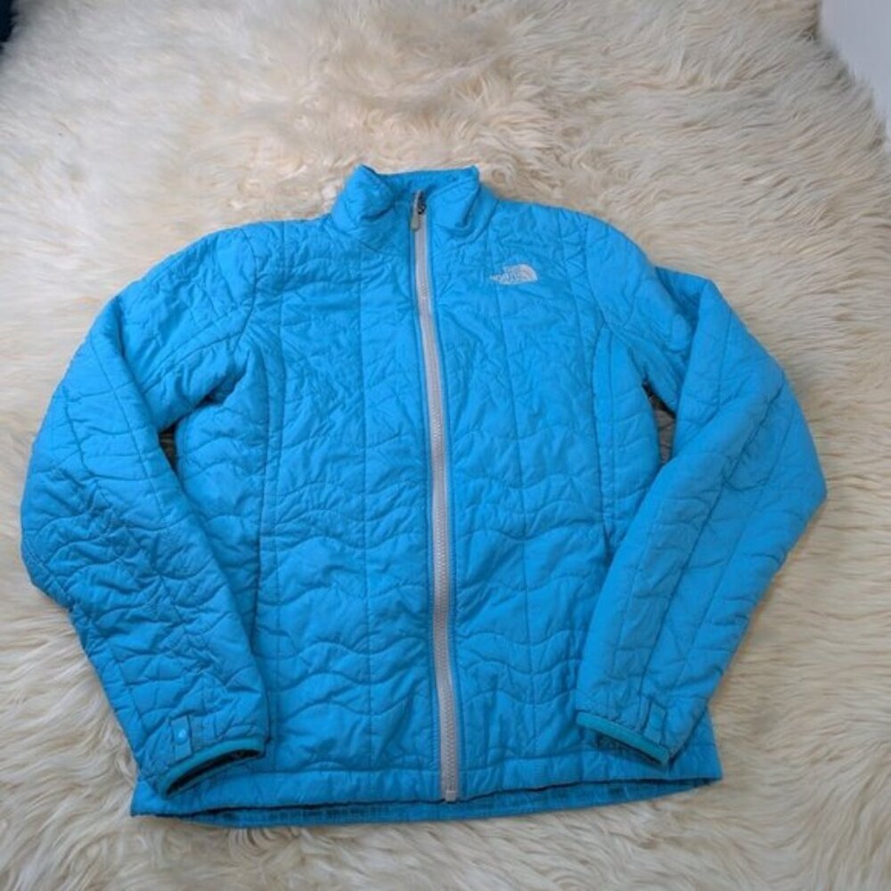 The North Face Blue Quilted Puffer Jacket Women Size Small